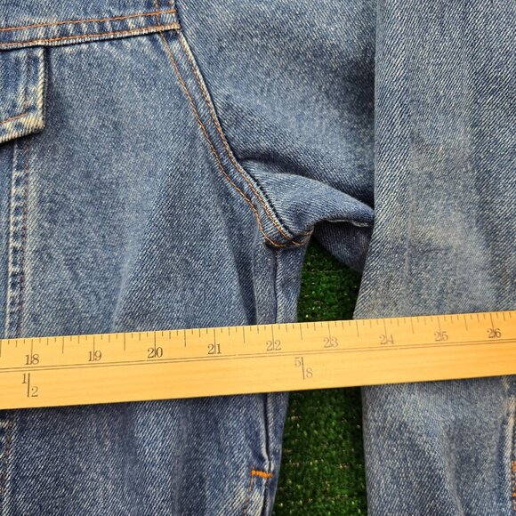 Faded Glory Denim Jacket Womens Large Blue Button Up Vintage Western Cowboy - Picture 4 of 12